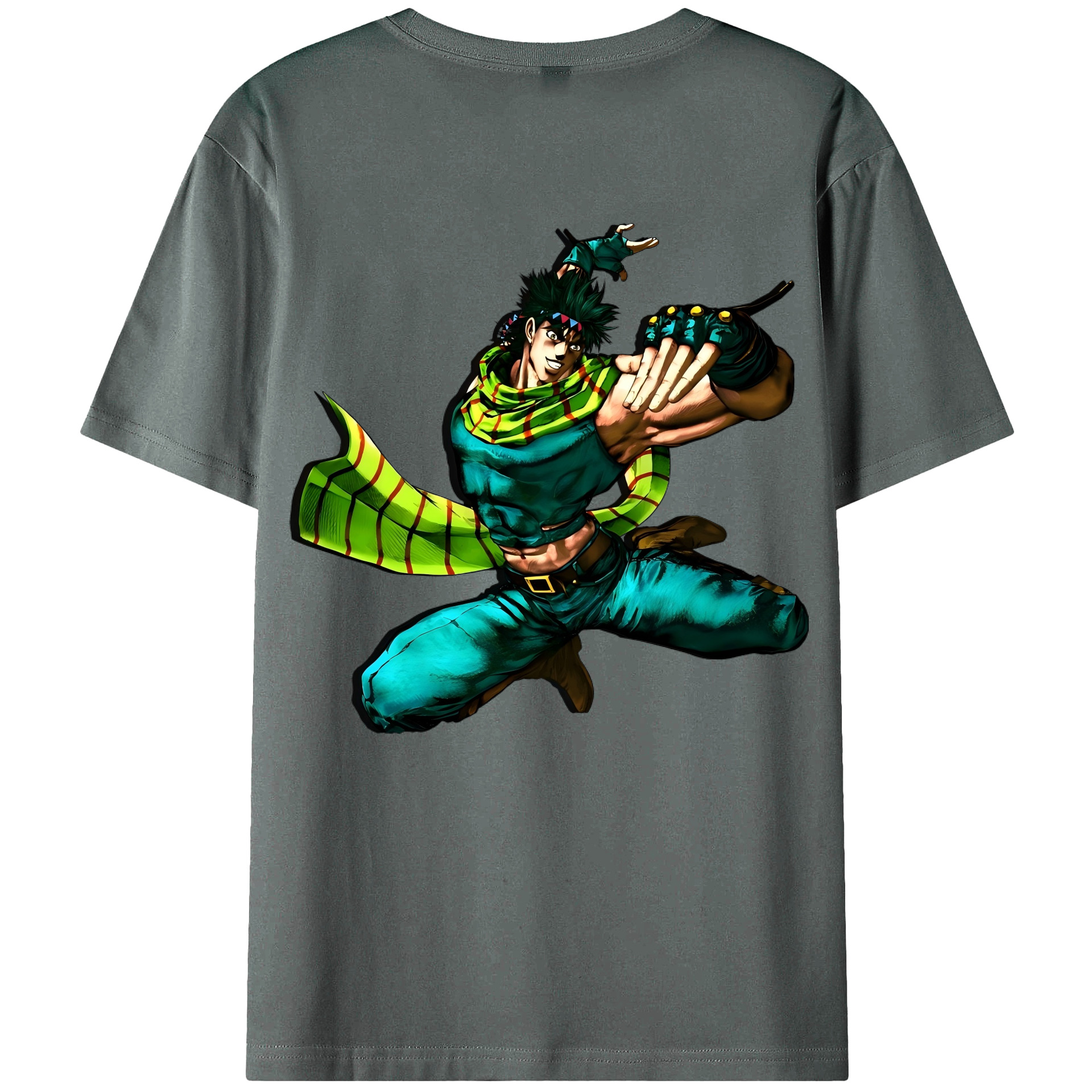 （画像用） ジョジョの奇妙な冒険 ジョセフ?ジョースター JoJo's Bizarre Adventure Joseph Joestar 綿100％ メンズ半袖Tシャツ（バックプリント） 通気性